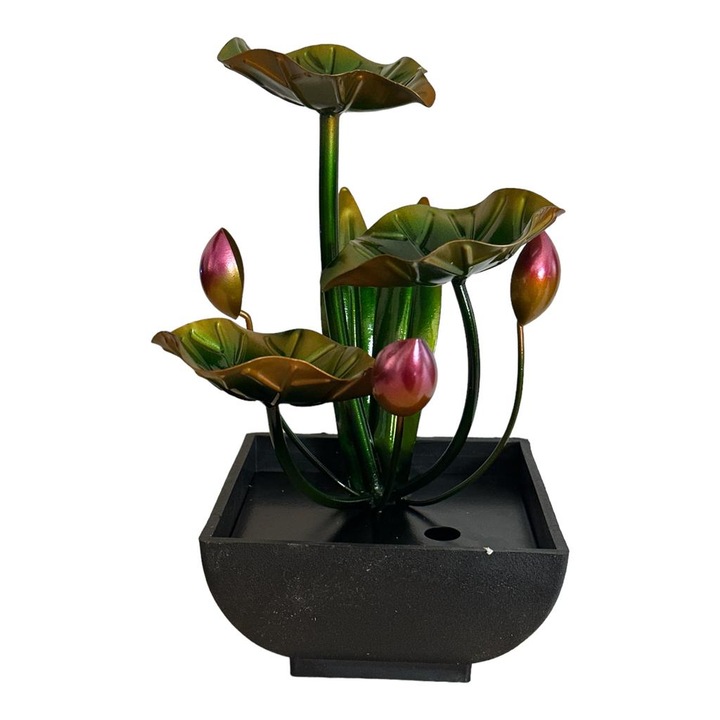 Fantana electrica cu flori, verde, 20 cm, LX001