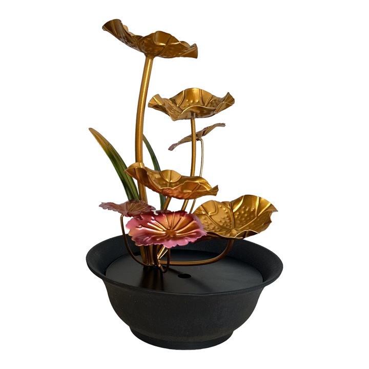 Fantana electrica cu flori, auriu, 32 cm, LX002