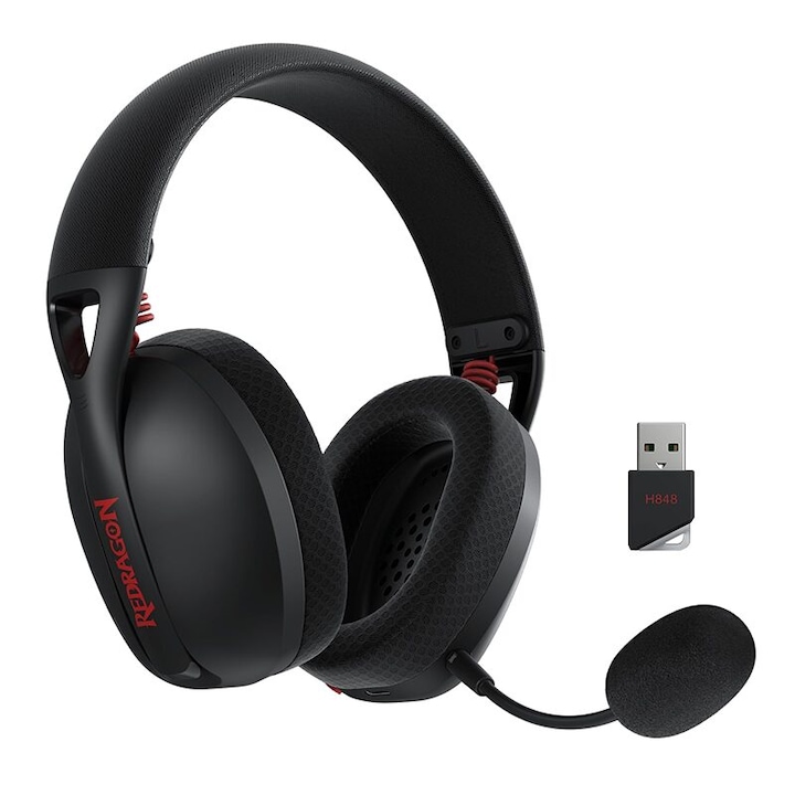 Кабелни и безжични Bluetooth геймърски слушалки Redragon IRE Pro, черни