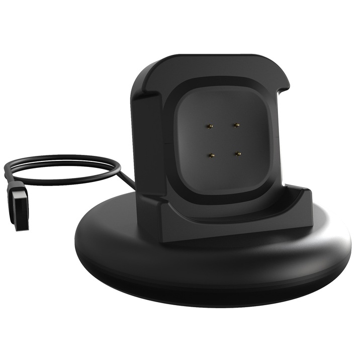 Dock de incarcare compatibil cu Fitbit Sense 2/Versa 4/Sense/Versa 3, USB, 1 m, Negru