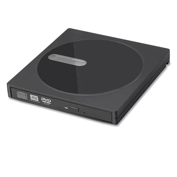 Unitate CD externa USB3.0 / Type-C, inscriptionare DVD, DVD / CD +/- ROM RW, negru