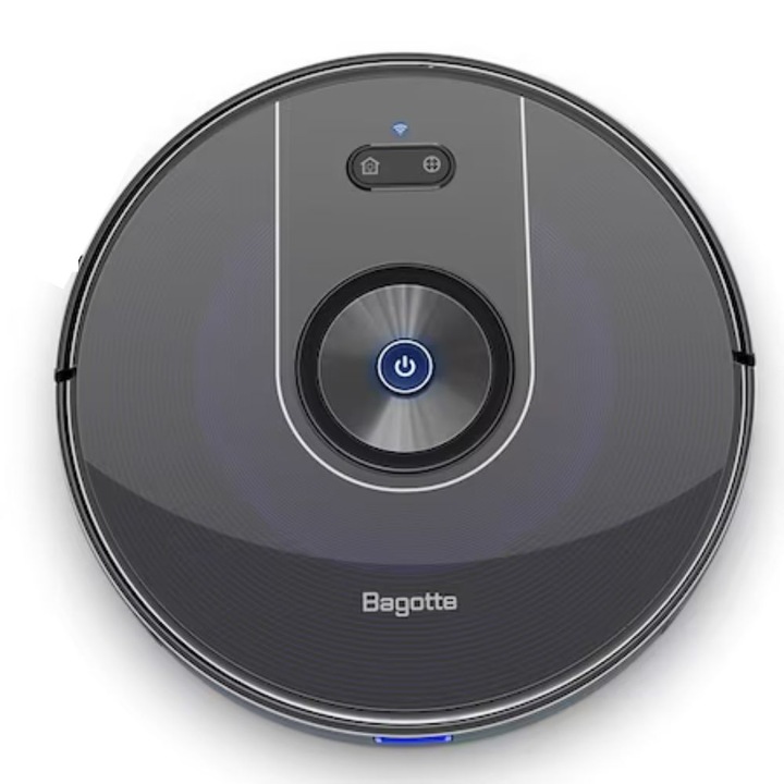 Прахосмукачка робот Bagotte 800 max, функции за автоматично зареждане, засмукване и моп, с капацитет за събиране 500 ml, wi-fi връзка, сензор против сблъсък