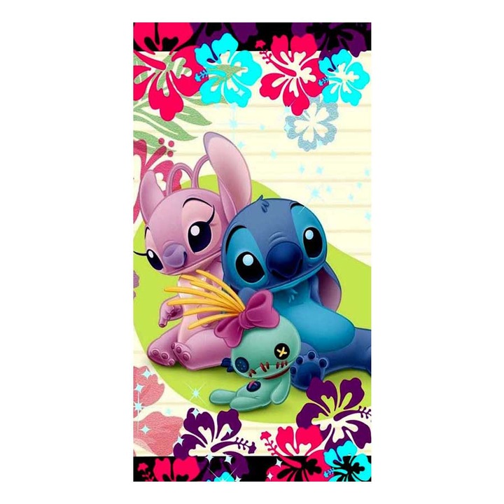 Хавлия за плаж Кингтекс STITCH and Angel, 70x140см, 80% памук 20% полиестер, Многоцветно