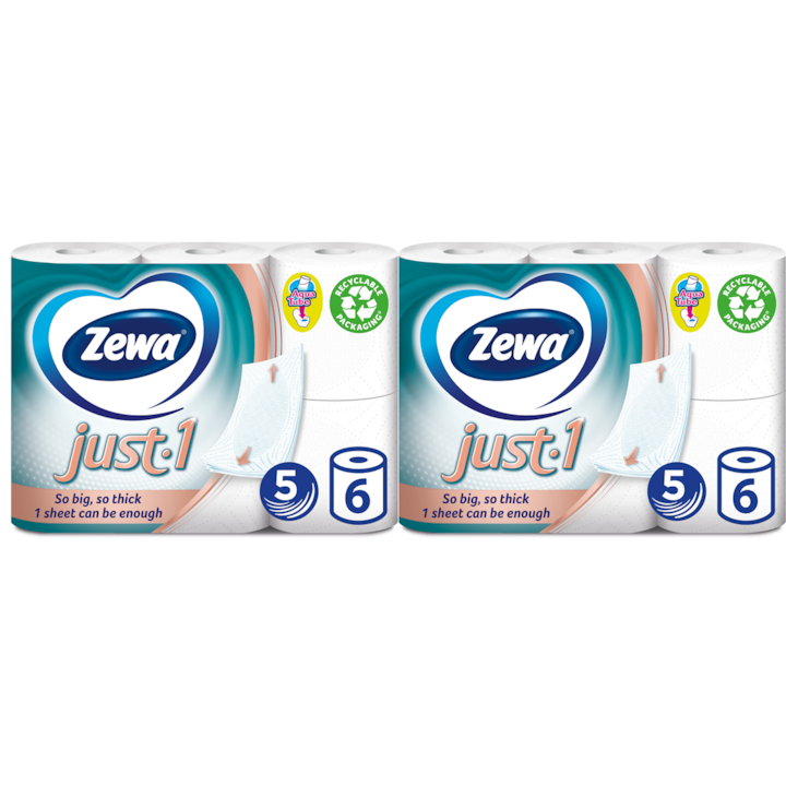 Zewa Just 1 toalettpapír, 5 rétegű, 2x6 db