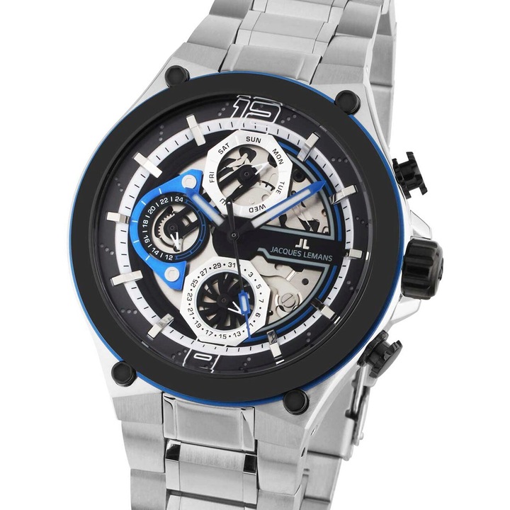 Ceas barbatesc Jacques Lemans 1-2150D, Quartz, 43mm, 10ATM