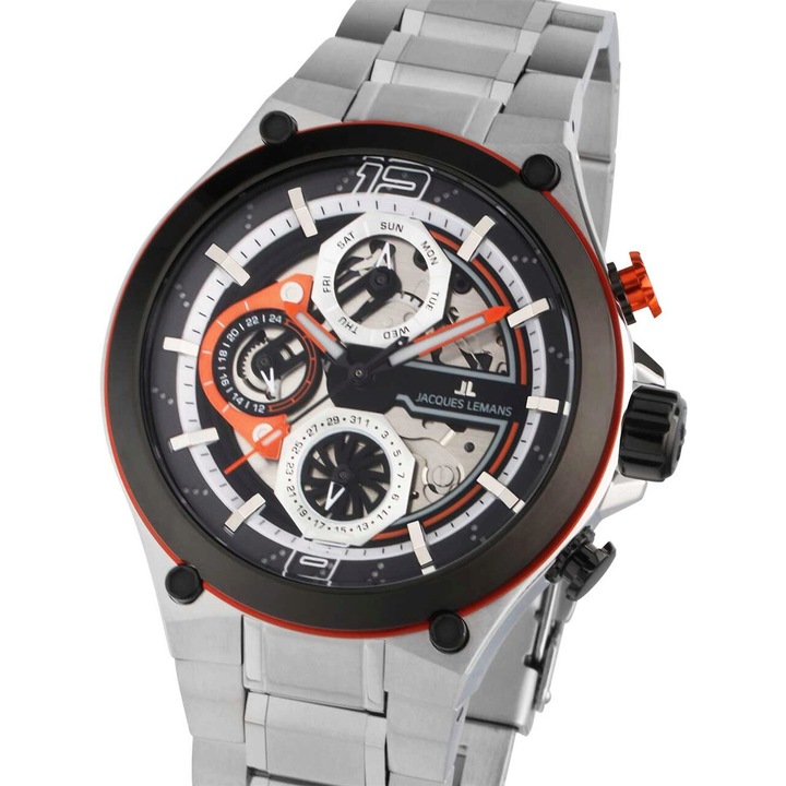 Ceas barbatesc Jacques Lemans 1-2150E, Quartz, 43mm, 10ATM