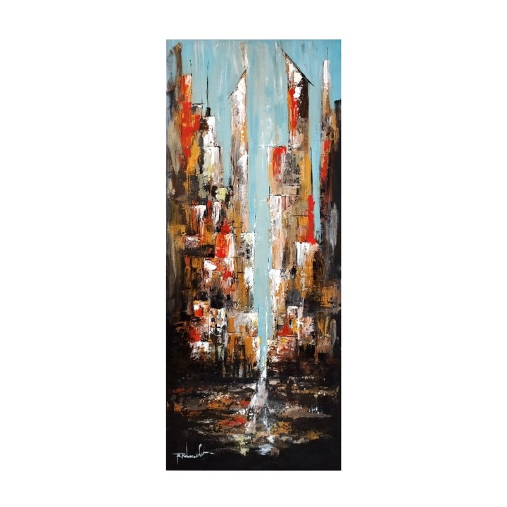 Nyomtatott festmény, OnesseDesign, SunsetCity, 90cm/20cm
