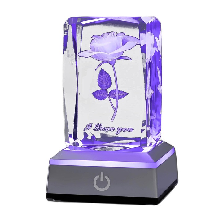 Lampa decorativa, YWX, 3D, Cristal, Multicolor