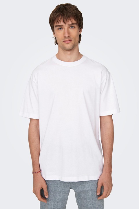 Only & Sons, Fred bő fazonú organikuspamut póló, Fehér