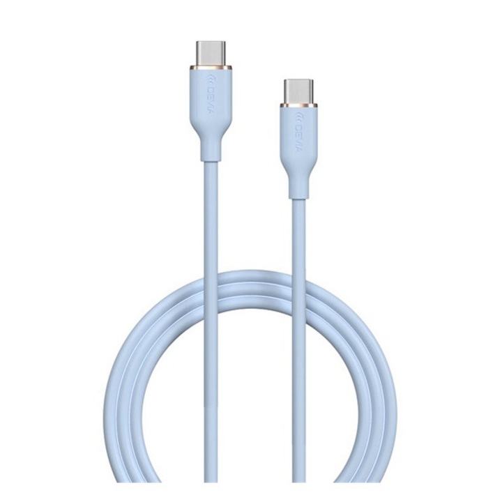 Devia jelly adatkábel, type-c - type-c, 60w, gyorstöltő, 120cm, világoskék