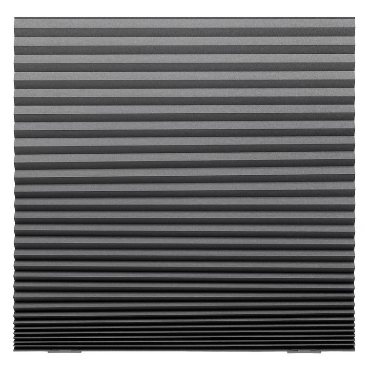 Плисирана щора, без пробиване DAVIDAMI CONCEPT® с включена система за самозалепващ се монтаж, размер 180 см x 90 см, черна