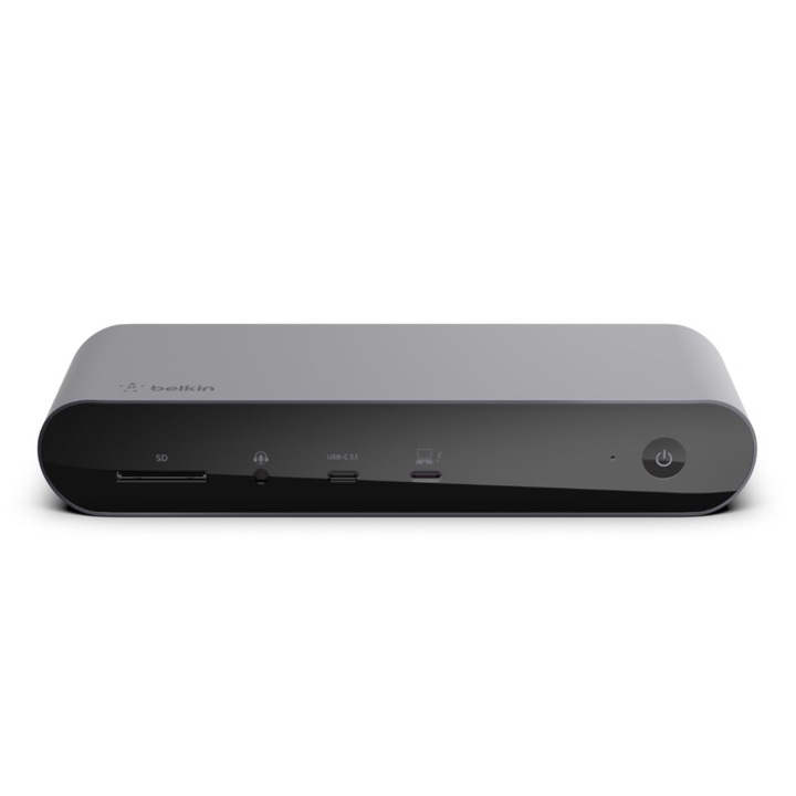 Докинг станция Belkin Pro Thunderbolt 4, USB C, USB A, HDMI, SD, GbE, аудио, Mac/PC съвместим -INC006vfSGY
