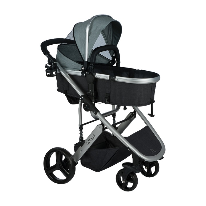 Carucior Motherbaby, Aluminiu, Negru