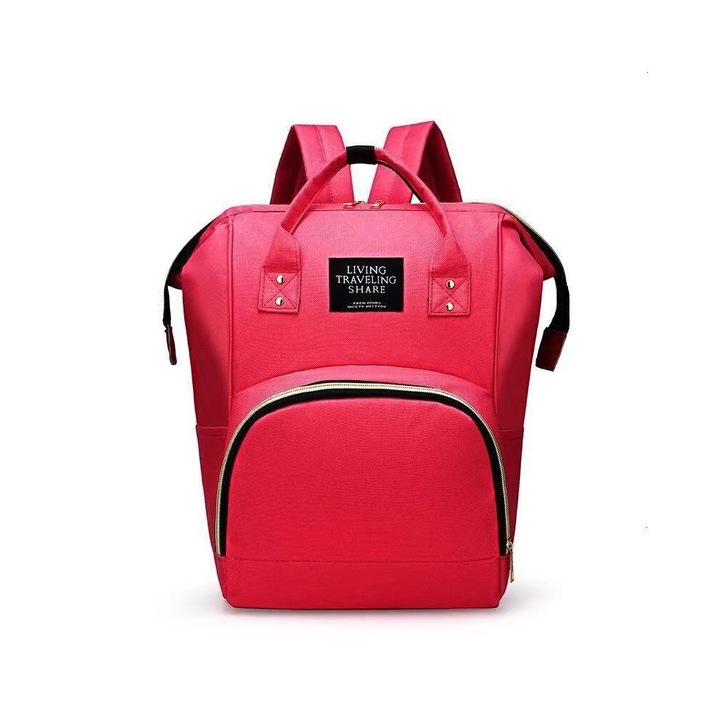 Rucsac multifunctional pentru mamici si bebelusi, marime universala 44 x 26 x 17 cm rosu