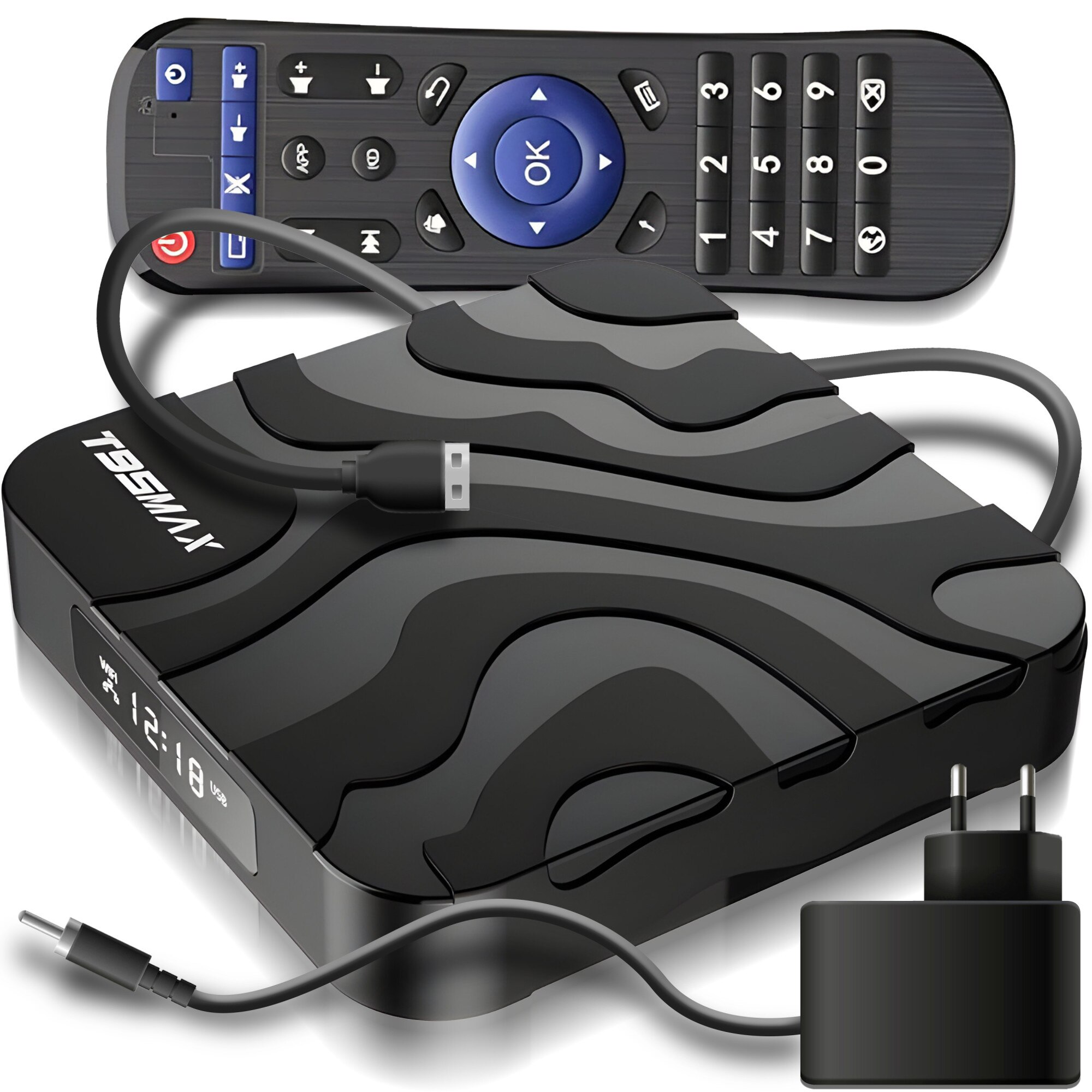 Retoo Android 13 TV Box 4K - Smart TV Box 2GB 16GB Bluetooth WiFi Zwart