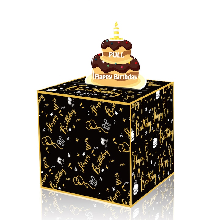 Кутия изненада за рожден ден WALALLA Черна/Златна