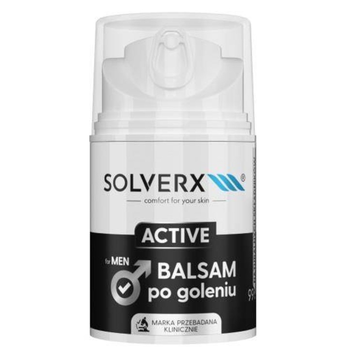 Balsam after shave pentru toate tipurile de piele, Solverx, Active, 50 ml