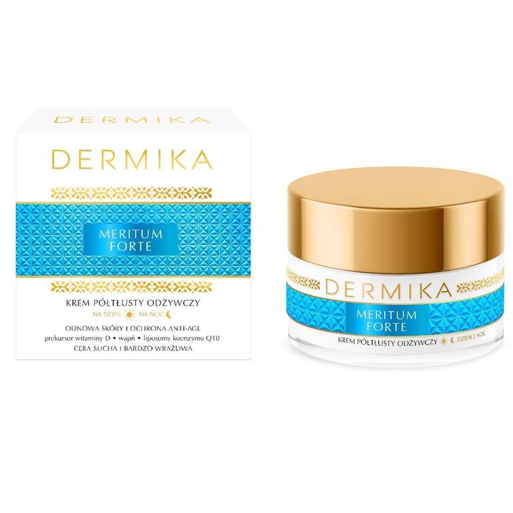 Arckrém nappali és éjszakai, Dermika, Száraz és érzékeny bőrre, 50ml