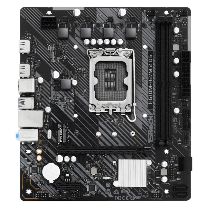 Placa de baza ASRock H610M-H2/M.2 D5, LGA1700, DDR5, mATX
