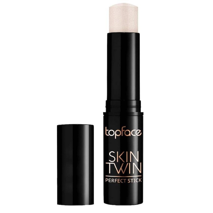 Stick Iluminator Skin Twin Perfect, Topface, nr. 001, Luminozitate naturala, efect satinat si hidratare intensa cu Ulei de Macadamia, 9gr
