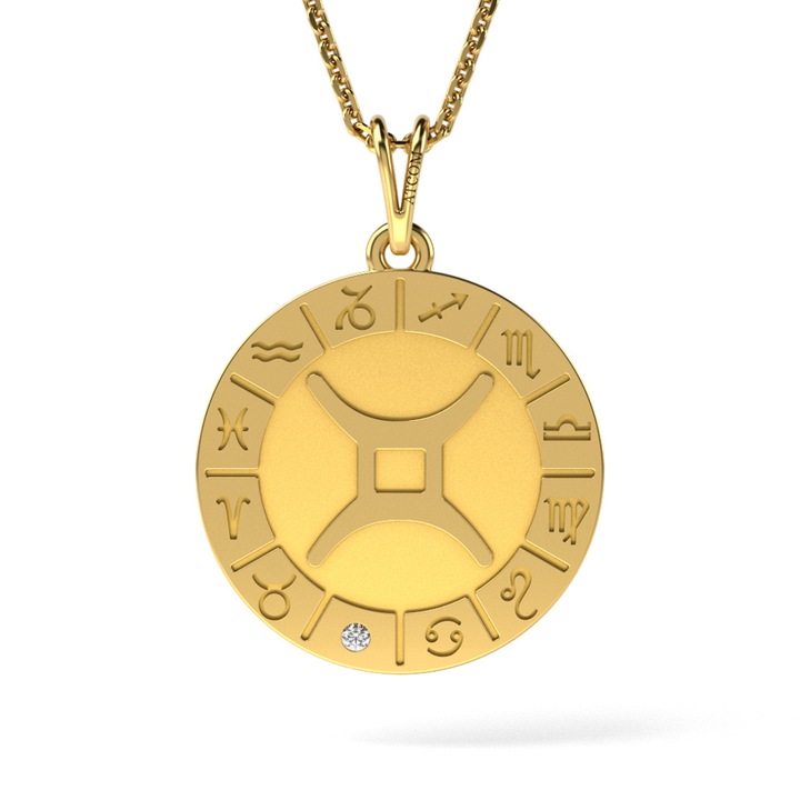 Висулка Gemini от жълто злато