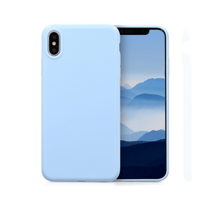 Husa Compatibila cu Samsung Galaxy A21, Silicon Cover, Interior Microfibra, Albastru Deschis, Atlas