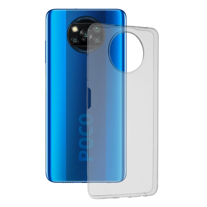 Átlátszó szilikon tok Xiaomi Poco X3 / Poco X3 NFC / Poco X3 Pro készülékekhez, TPU, Slim Fit, Ultra tartós, Rugalmas, Kristálytiszta, Optim Protection Technology, Átlátszó
