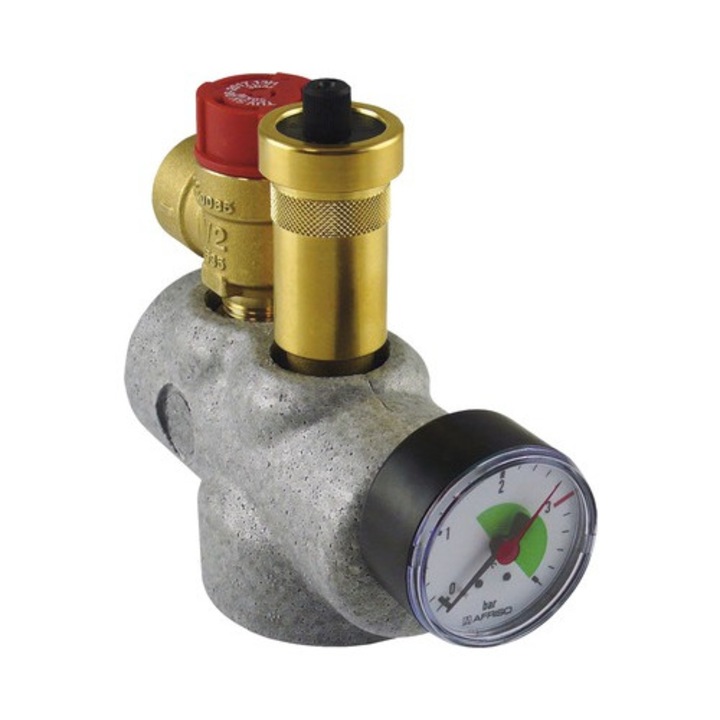 Grup Siguranta Regulus 3/4" 3 Bar Cu Izolatie Pentru Cazan, Aerisitor Automat Si Manometru