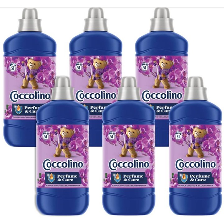 Омекотител Coccolino Purple Orchid, 6 броя x 1275 мл