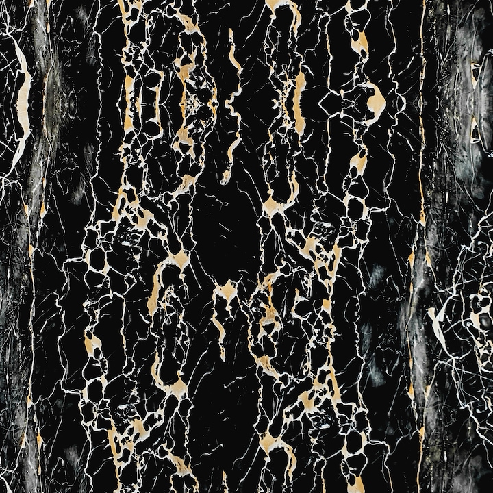 Folie autocolanta pentru mobila de bucatarie marmura neagra si aurie, 67.5 x 50 cm, DecoMeister®, P003-067-0050
