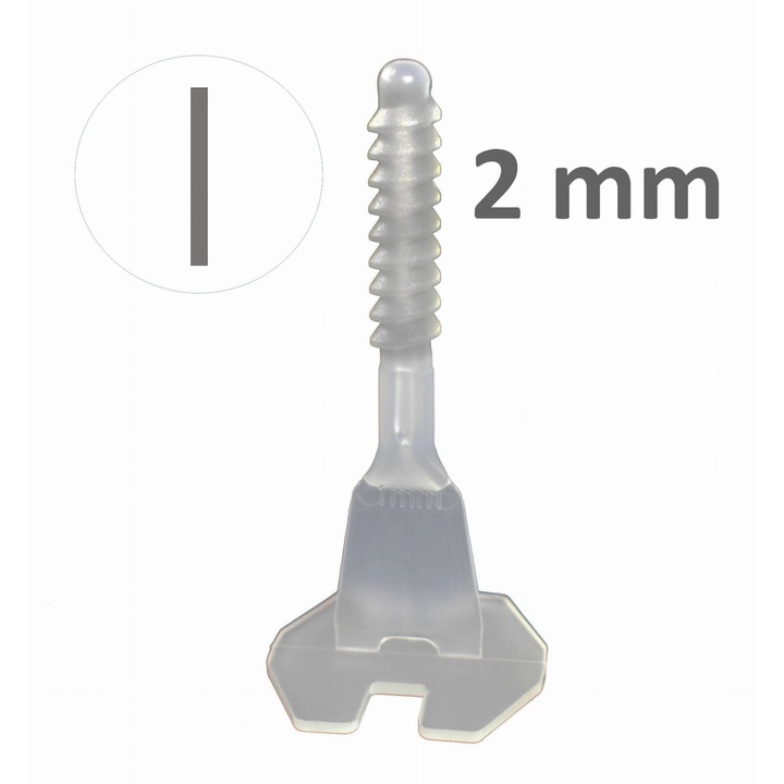 Комплект 100x нивелиращи основи за плочки и плочки Twist Level, 2mm, за плочки 3-21mm