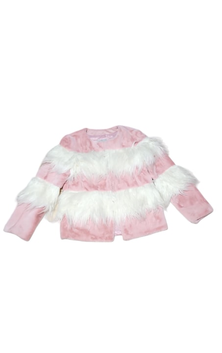 Szőrme kabát, rózsaszín, S INTL