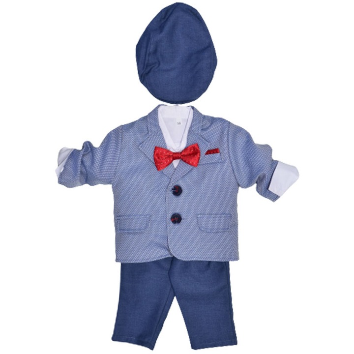 Costum elegant din 5 piese pentru baieti Krasnal C101123-3-56, Albastru 104029