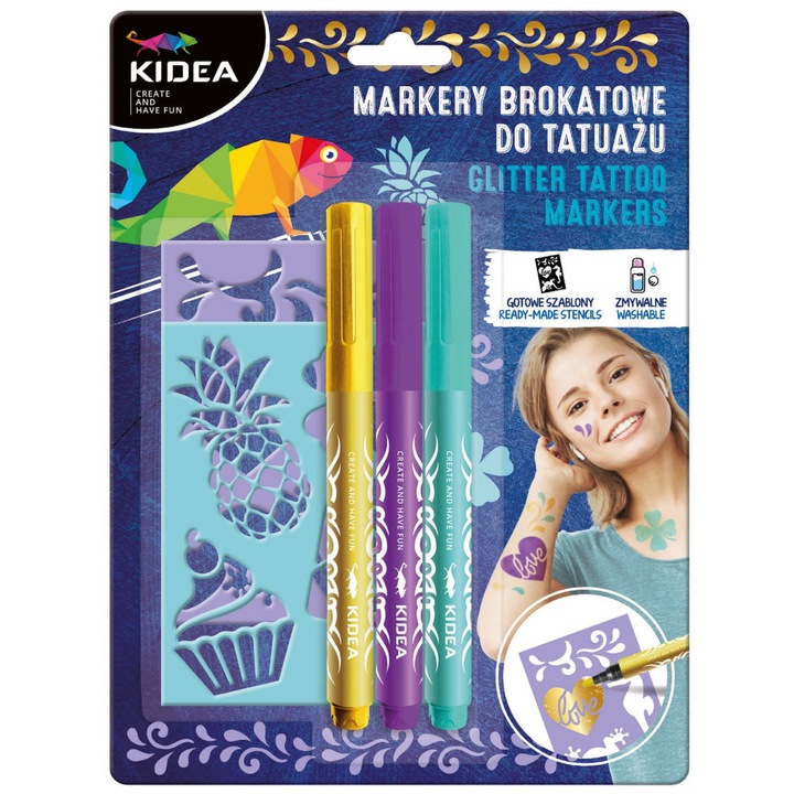 Kit tatuaje temporare, Kidea, Multicolor