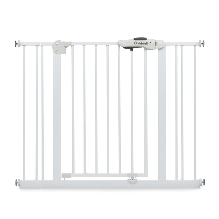 Biztonsági kapu gyerekeknek Kidwell, Guarda, 74-105 cm, AutoClose funkció, Acél, Fehér