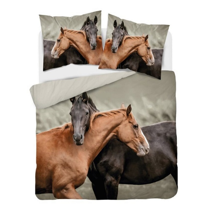 Lenjerie de pat Detexpol, Bumbac, 220x200 cm, Multicolor