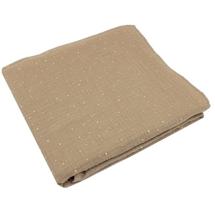 Muselina, Metalic Dots, bej, 80 x 67 cm