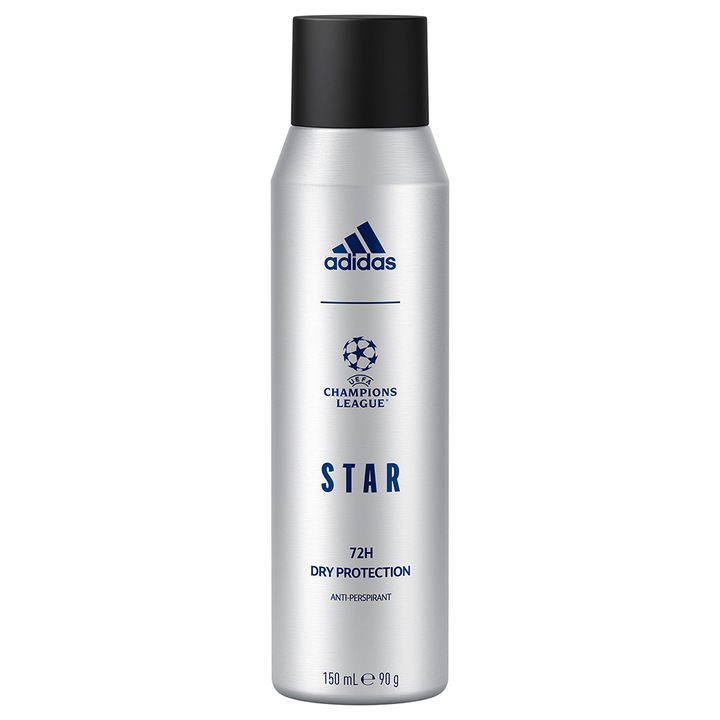 Дезодорант спрей Adidas Uefa Champions League Star, Против изпотяване, 150 мл