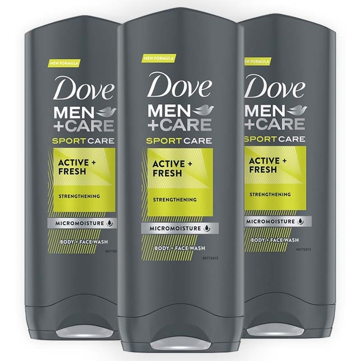 Pachet 3 x Gel de dus Dove Men+Care Sport Active, 400 ml