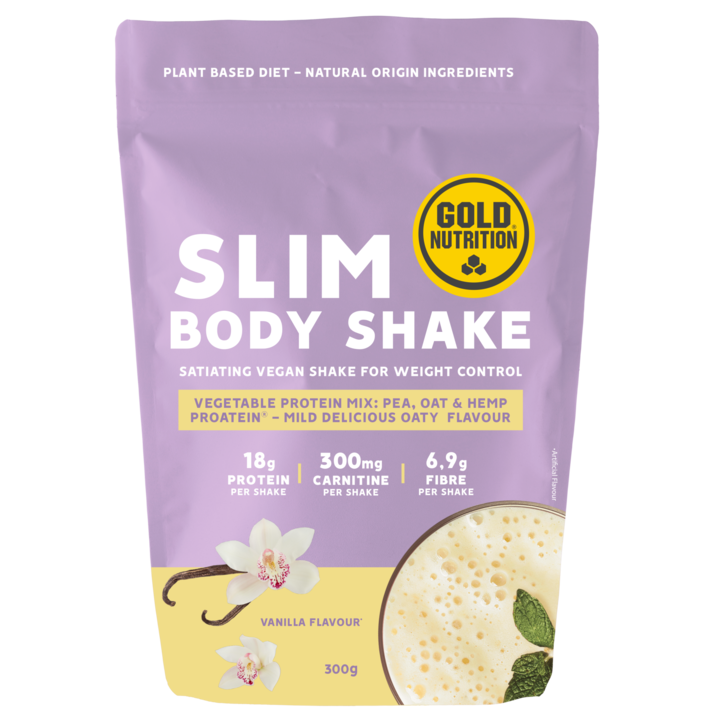 Shake proteic pentru slabit cu vanilie Slim Body, GoldNutrition, 300 g