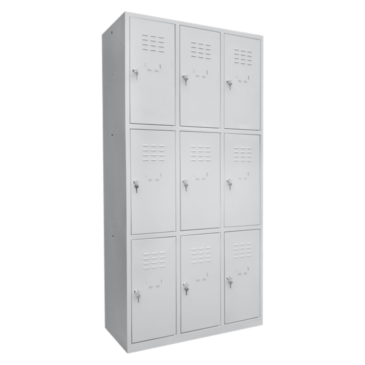 Dulap vestiar metalic 3 coloane 9 usi mici 890x450x1800 MINOLEX