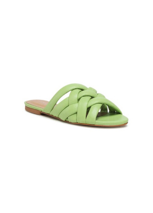 Papuci flip-flop dama, Eva Longoria, 208125239, Piele naturala, Verde, Verde, 37