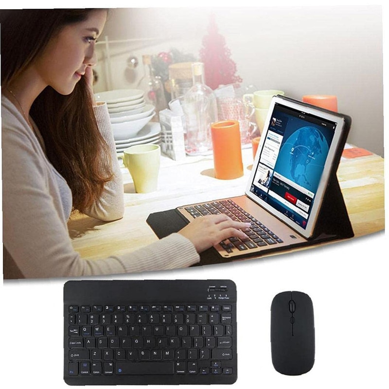 TECURS Set Tastiera E Mouse Wireless Bluetooth, Tastiera E Mouse - Foto 3