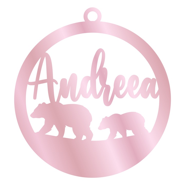 Glob cu nume, Inedit Print, G132, Oglinda Rose, 10 cm