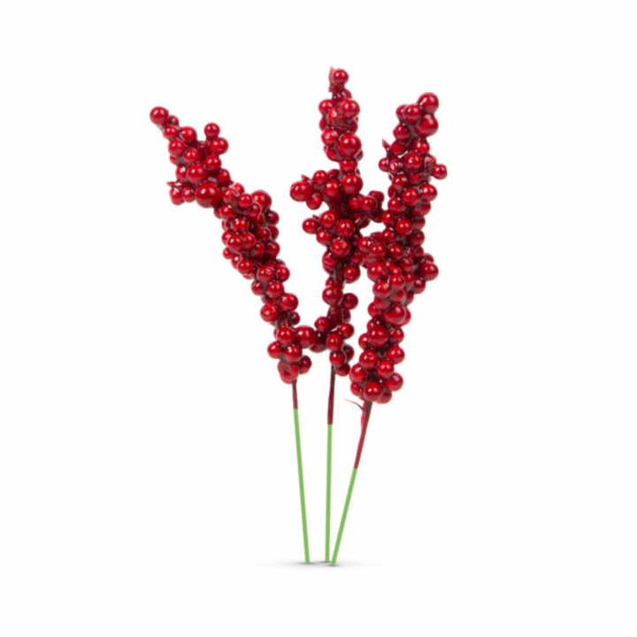 Decoratiuni de Craciun - fructe rosii - 8 cm - 6 buc / pachet