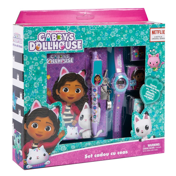Set Gabby's Dollhouse, Ceas, Agenda si instrumente, 6 piese
