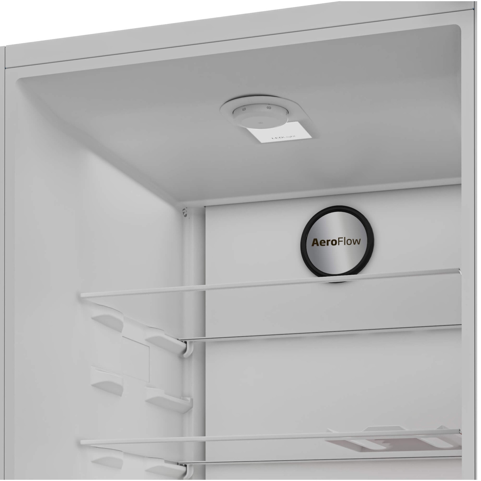 Frigider cu o usa Beko B1RMLNE444XB, 365 l, No Frost, AeroFlow, Iluminare LED, Clasa E, H 186,5 cm, Argintiu