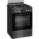 Готварска печка Beko FSM62320SAC, Смесена, 4 нагревателни зони, WOK, Високоефективна газова горелка, Safety Plus, Чугунен грил, SteamShine Cleaning, Каталитично самопочистване, Таймер, Клас А, 60 см, Антрацит