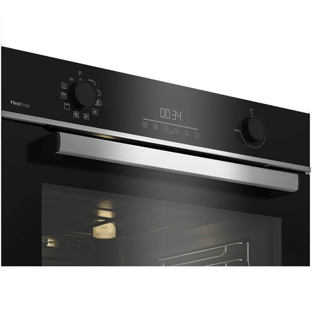Cuptor incorporabil Beko BBIM13300XFFMP, Electric, 72 l, Autocuratare pirolitica, FlexiCrisp, AEROperfect, RecycledNet, SteamShine Cleaning, Rafturi telescopice, SoftClose door, Grill, 3D Cooking, Display LED, Control touch, Clasa A+, Negru