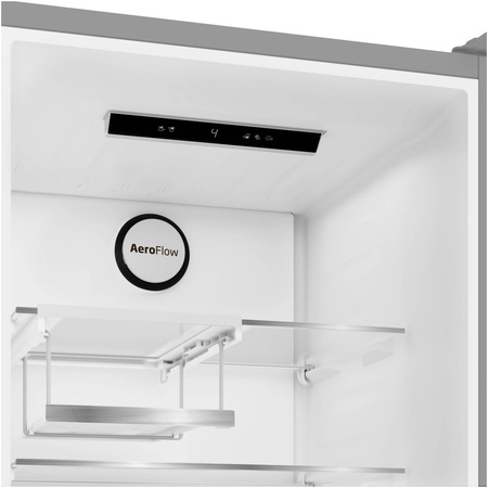 Combina frigorifica Beko B7RCNA407HXBR1, 355 l, No Frost, AeroFlow, HarvestFresh, Compressor ProSmart Inverter, Quick Freeze, Max Store, Clasa B, H 203.5 cm, Inox